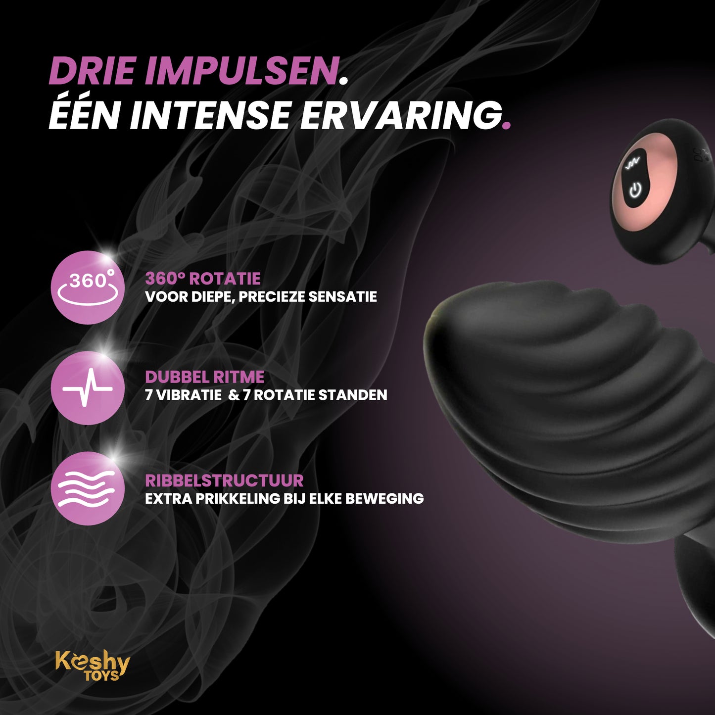 360° Roterende Anal Stimulator - Vibrerend, Oplaadbaar & Waterproof | Kèshy